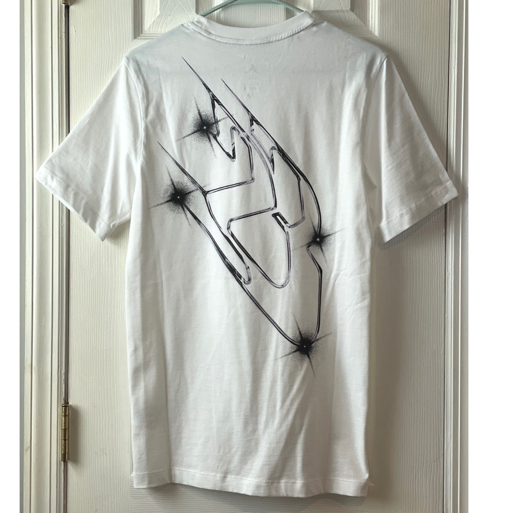 Jordan Sport Dri-FIT T-Shirt Mens XS White Abstract Back Graphic Tee Jumpman Y2k - Picture 5 of 11